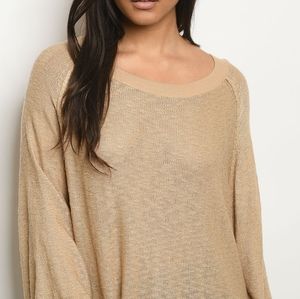 LAST 3!🔥Oversized Slouchy Tunic Top in Taupe